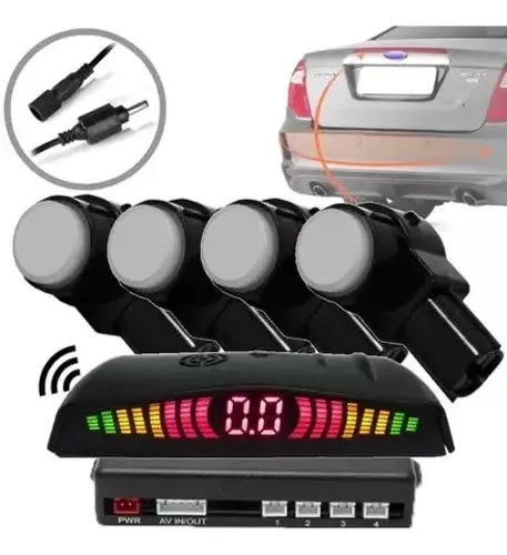 Sensor de Estacionamento de Embutir universal Branco Preto Prata