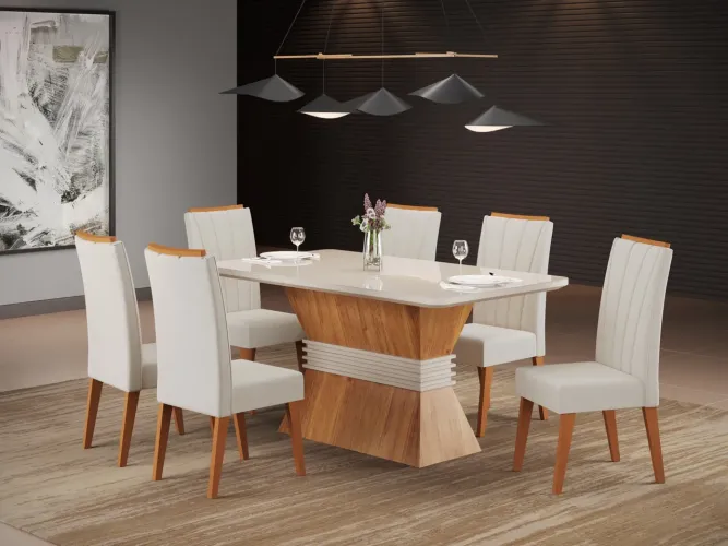 Sala de Jantar 6 Cadeiras Bruna s4432