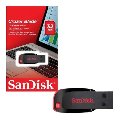 Pendrive SanDisk Cruzer Blade 32GB 2.0 preto e vermelho