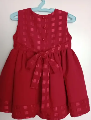Vestido Infantil Vermelho para festas para crianças de 1 ano