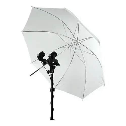 Kit Sombrinha Difusora Branca + Soquete Duplo E27 + Tripé