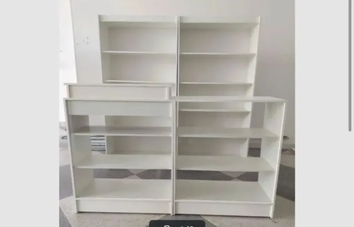 Balcão caixa vitrine+ balcão vitrine+ prateleiras MDF 