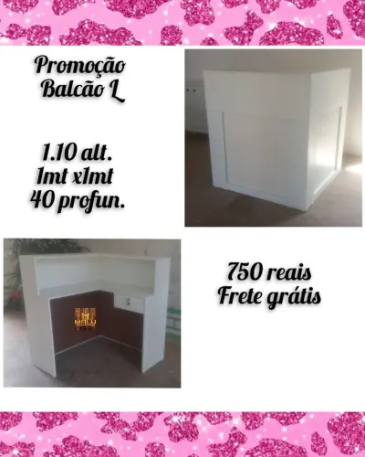 Balcão L para loja - 1,10m de altura - FRETE GRÁTIS