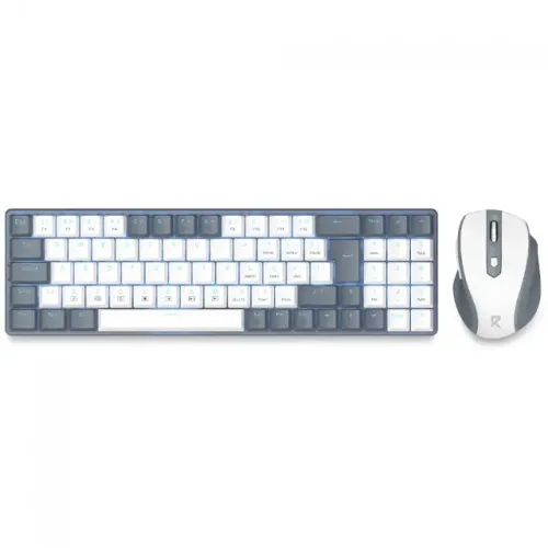 Kit Teclado e Mouse Sem Fio Gamer Redragon BS-8772 Gray and White - WZetta