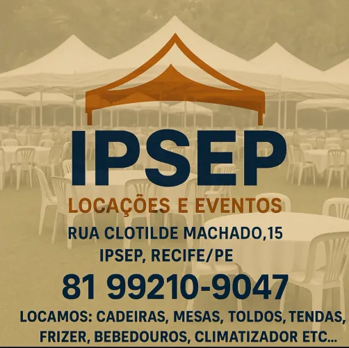 Locação de tendas, toldos, cadeiras, mesas, frizer, palco etc?