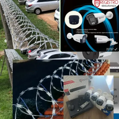 Câmera de segurança, cerca elétrica, interfone, alarme, câmera wi-fi