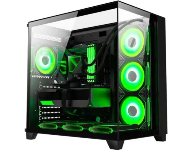 Gabinete Gamer K-Mex Tiger Shark, Mid Tower, ATX, Frente/Lateral e Teto em Vidro Lateral
