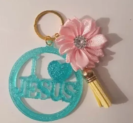 Chaveiro Personalizado em Resina / I Love Jesus