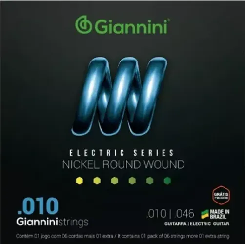 Jogo De Cordas Giannini Guitarra 010 Geegst10 1ºmi Extra