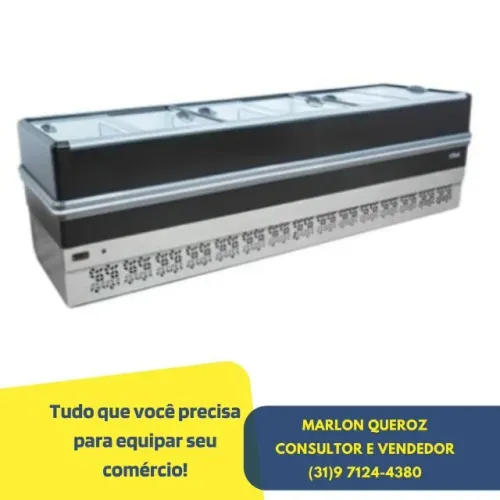 Ilha de Congelados Polar Dupla Ação Vidro Reto 3M LIGHT 220V
