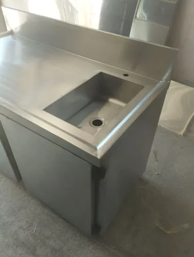 Balcão em aço inox, armários, gabinete