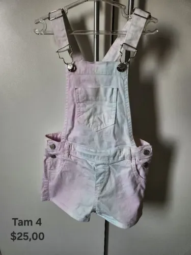 Jardineira Jeans Tie Dye Infantil Tam 4