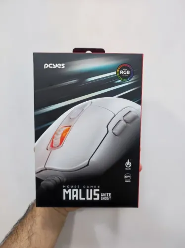 Mouse Gamer PCYES Malus White Ghost RGB 12400 DPI