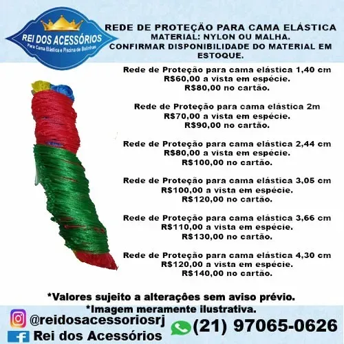 Rede de proteção para Pula pula Cama elastica a partir de R$60,00 a vista em espécie.