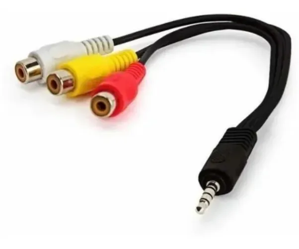Cabo Adaptador P3 para AV RCA FÊMEA ÁUDIO E VÍDEO  