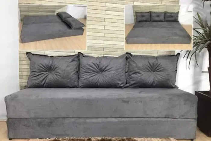 Sofanete com 3 Almofadas Multiuso Suede