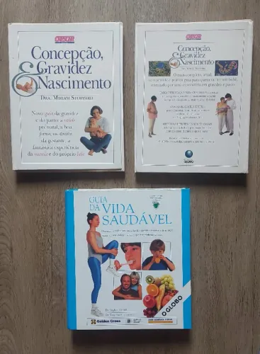 Kit 3 Livros Capa Dura: Gravidez, Nascimento + Guia Vida Saudável