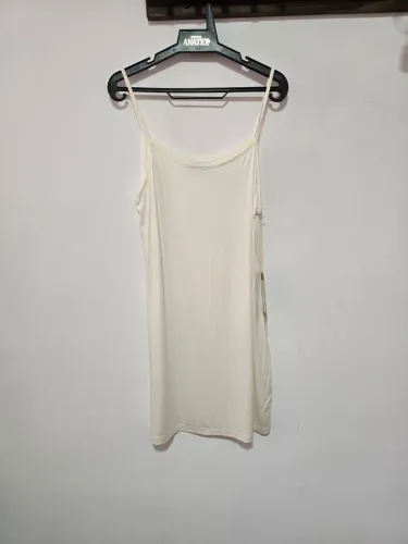 Slip Dress Off White Curto em Malha, Triton, Tam G - NOVO