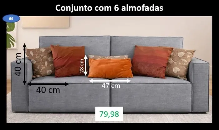 Conjunto com 6 almofadas