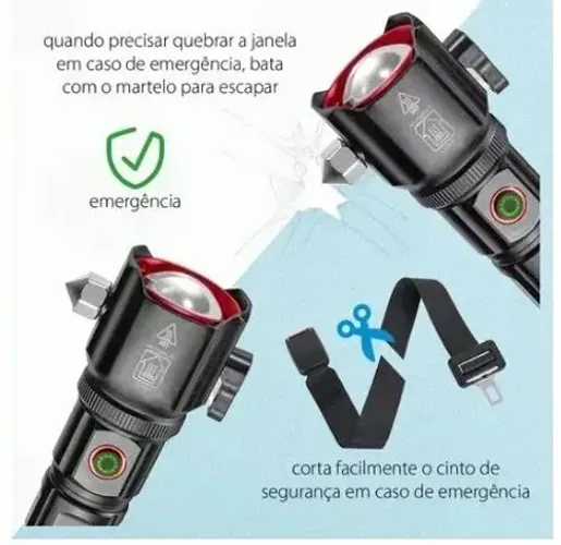 Lanterna Pro Titanium 4 Em 1 Recarregável Magnética e Power Bank