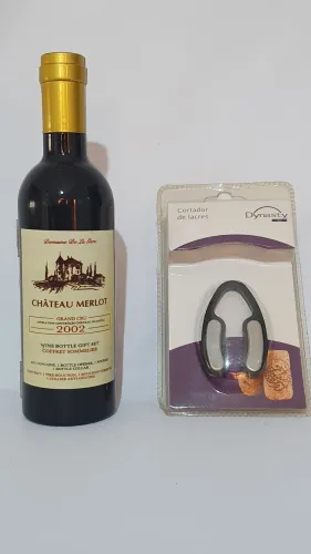 Kit Abridor de Garrafa de Vinho - Brinde cortador de lacre