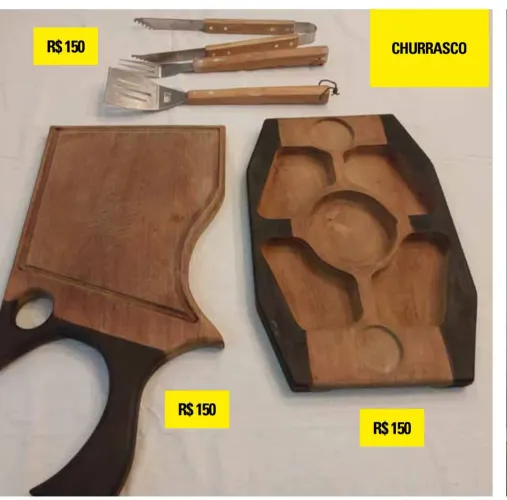 Kit Churrasco com Tábua e Bandeja de Madeira