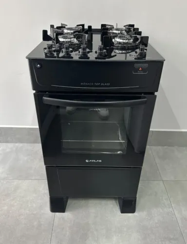 FOGÃO SEMI NOVO ATLAS 4 BOCAS MESA DE VIDRO