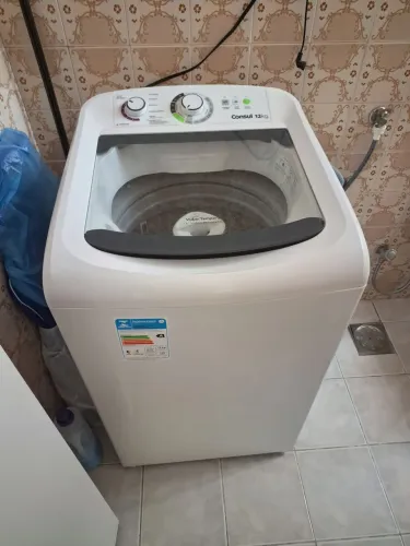 Lavadora de Roupas Consul 12kg 16 Programas de Lavagem Branca CWH12BB. Tambor inox.