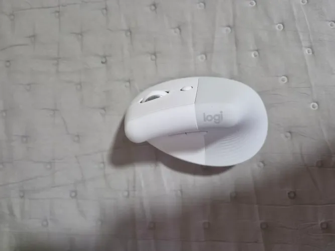 Mouse sem fio Vertical Ergonômico Logitech Lift Branco com estojo