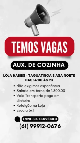 Temos Vagas - Produção de Cozinha 