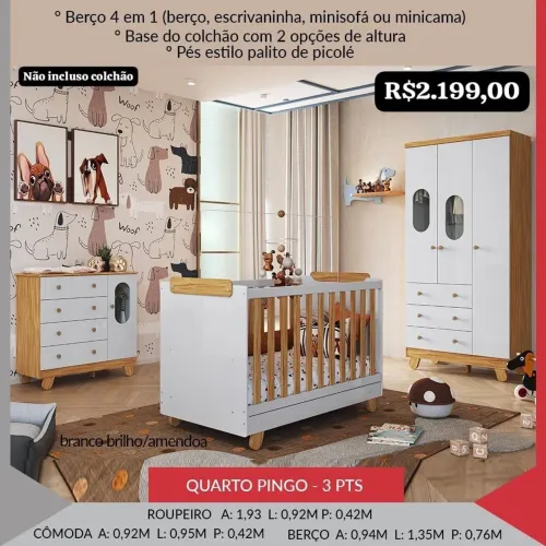 Quarto de bebê pingo completo.