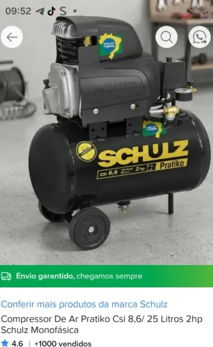 Vendo esse compressor de ar semi novo com 20 metros de mangueira com alguns bicos "
