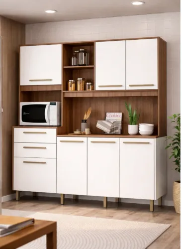 ARMÁRIO BRANCO PARA COZINHA COM MONTAGEM E FRETE GRÁTIS