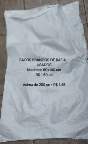 SACOS DE RÁFIA BRANCOS 60x90 cm