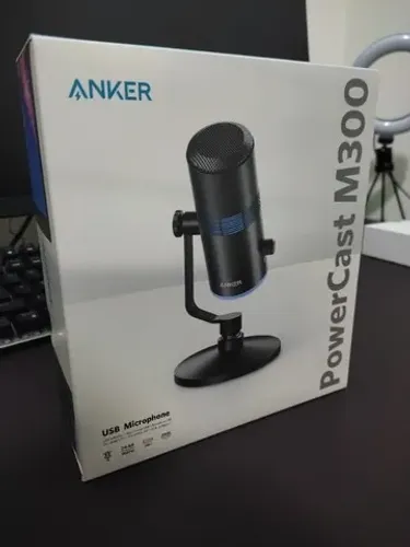 Microfone Anker Powercast M300 Gamer Podcast Stream Rgb Usb