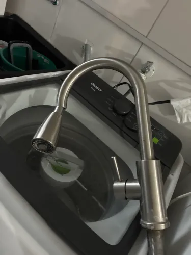 Torneira gourmet de bancada em inox 