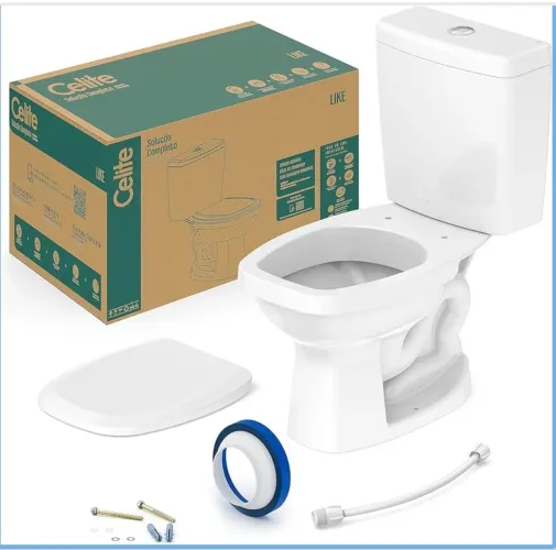 Kit Bacia com Caixa, Assento Polipropileno e Complementos de Instalação Like