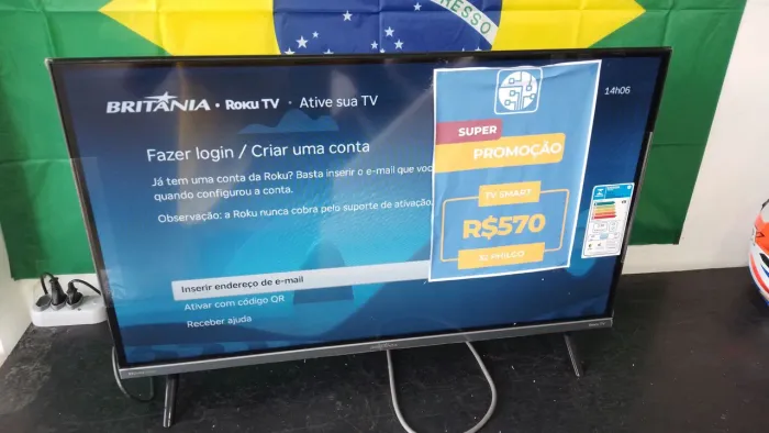 TV BRITÂNIA 32" COM SISTEMA ROKU
