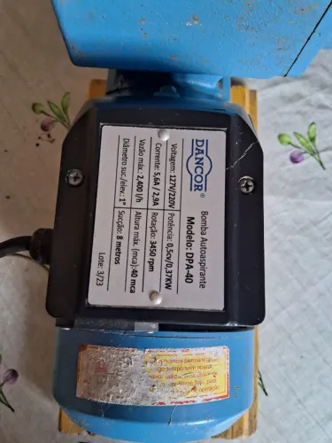 Bomba D?Água Autoaspirante Dancor DPA?40 ½ CV - Funcionando