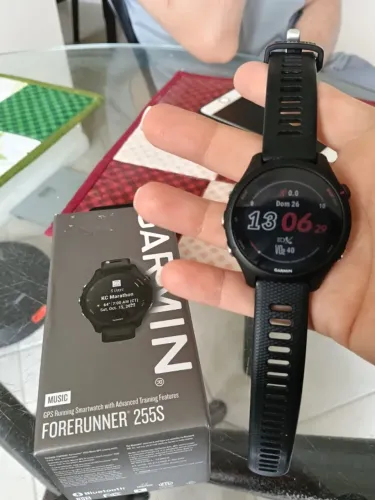 Garmin Forerunner 255S Music - Preto (Caixa completa / Impecável)