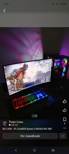 PC GAME RYZEN 5 5600+RX580 MONITOR DE 27