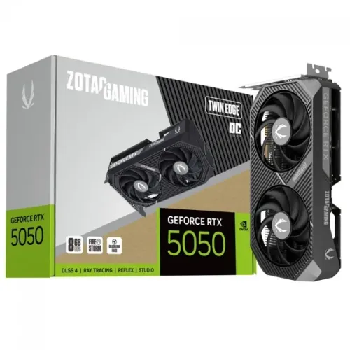 Placa De Vídeo Geforce Ddr6 08Gb/128 Bits Rtx 5050 Zotac Gaming, 2 Fans, Dp, Hdmi, Zt-B505