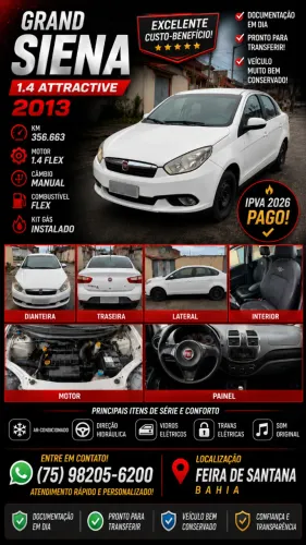 Fiat Grand Siena Attrac. 1.4 EVO F.flex 8V 2013