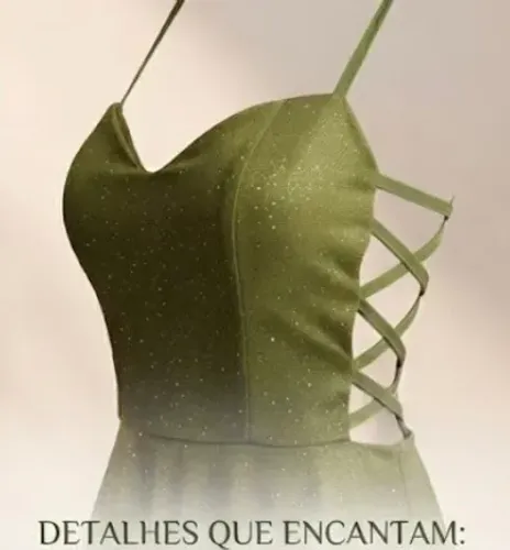 Vestido de Festa Longo Verde-Oliva - Usado Apenas 1 Vez! ?
