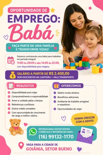 Vaga para babá