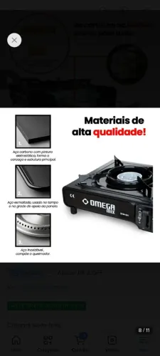 Fogareiro a gás portátil novo