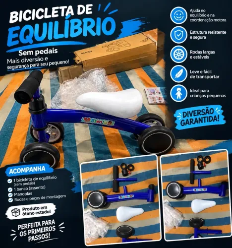 Bicicleta de Equilíbrio Infantil - Diversão e Segurança para os Pequenos!