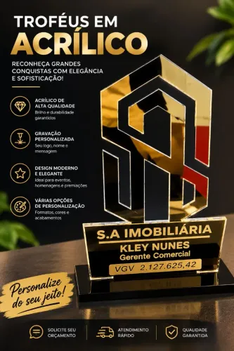 Troféus de acrílico personalizados