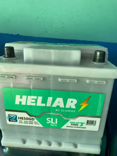 Bateria Heliar 50 amperes com garantia de 1 ano