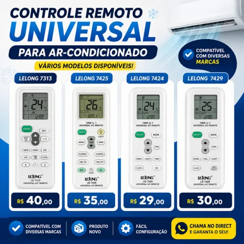 Controle Remoto Universal para Ar-Condicionado a partir $ 29,00